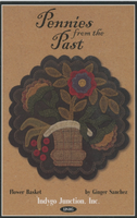 Flower Basket Wool Applique Pattern - Pennies From the Past Series from Indygo Junction