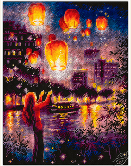 Sky Lanterns Counted Cross Stitch kit by Magic Needle