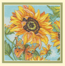 Sunflower Garden Counted Cross Stitch Kit 6"X6"- 18 Count Dimensions
