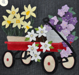 Little Red Wagon Wool Applique Kit by Blueberry Backroads