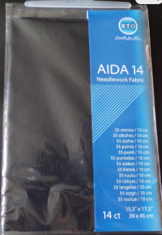 14 ct. Black 15.5" x 17.7" Aida Prepacked By RTO