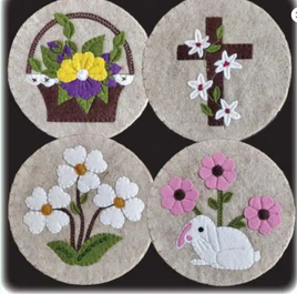 Spring Coasters Wool Applique Kit by Rachels of Greenfield