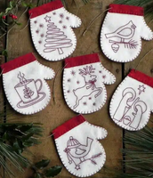 Redwork Mittens Ornament Kit by Rachels of Greenfield