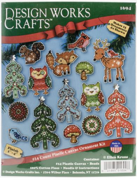 Woodland Friends Cross Stitch / Plastic Canvas Ornament Kit By Design Works