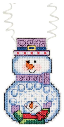 Snowman With Snowballs Janlynn / Holiday Wizzers Counted Cross Stitch Kit 3"X2.25"
