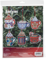 Cocoa Mug Ornaments Janlynn Counted Cross Stitch Kit 3.5"X3.5" Each