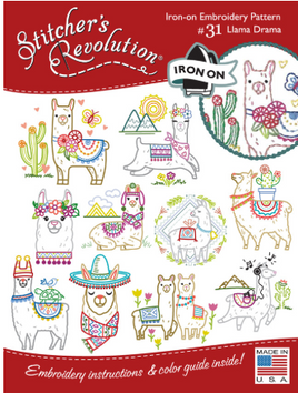 Llama Drama #31 Iron On Hand Stitch Embroidery Patterns
