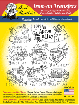 Apron Day 4029 Iron On Embroidery Transfers By Aunt Martha