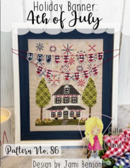 4th of July Holiday Banner Cross Stitch Pattern by Little Stitch Girl