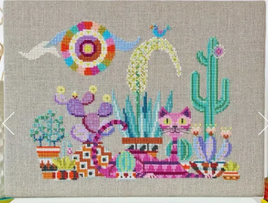 Cactus cat Cross Stitch Paper Pattern By Satsuma Street
