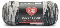 Newsprint Red Heart Super Saver Bitty Stripes Yarn