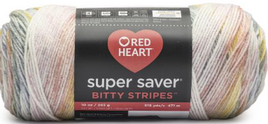Rainbow Mist Red Heart Super Saver Bitty Stripes Yarn
