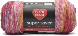 Pink Lemonade Red Heart Super Saver Bitty Stripes Yarn