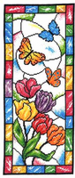 Stained Glass Spring Butterflies Printed Cross Stitch Pattern by Imaginating