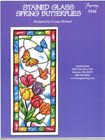Stained Glass Spring Butterflies Printed Cross Stitch Pattern by Imaginating