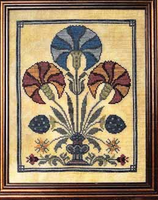 Blue Carnation Fraktur Cross Stitch Pattern By Three Sheep Studio