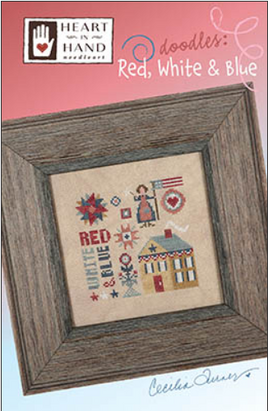 Doodles - Red, White & Blue Cross Stitch Chart By Heart In Hand