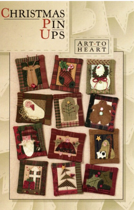 Art To Heart Christmas Pin Ups Mini Quilt / Embroidery Pin Patterns