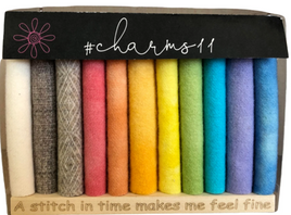 Charms 11 Piece Hand Over-Dyed Wool 5" x 5" Pack By In The Patch Designs