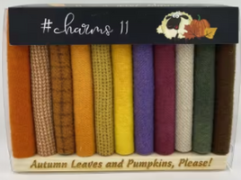 Charms 11 Piece Fall Hand Over Dyed Wool 5" x 5" Pack By In The Patch Designs