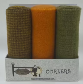 Wool Curlers 4in X 16in Harvest 3 Piece Hand Dyed Felted Wool By In The Patch Designs