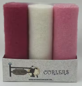 Wool Curlers 4in X 16in Valentines 3 Pieces of Hand Dyed Felted Wool By In The Patch Designs