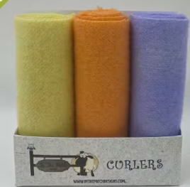 Wool Curlers 4in X 16in Spring 3 Pieces of Hand Dyed Felted Wool By In The Patch Designs