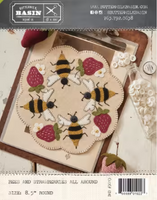 Bees and Strawberries All Around # BMB3013 Wool Applique Pattern By Buttermilk Basin