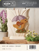 Chick and Umbrella Ornament # BMB3021 Wool Applique Pattern By Buttermilk Basin