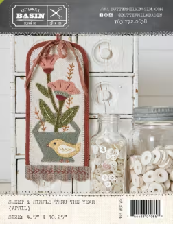 Sweet and Simple April # BMB3076 Wool Applique Pattern By Buttermilk Basin