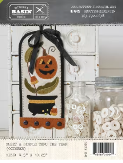 Sweet and Simple October # BMB3085 Wool Applique Pattern By Buttermilk Basin