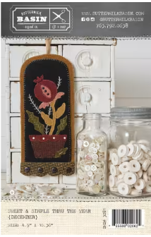 Sweet and Simple December # BMB3281 Wool Applique Pattern By Buttermilk Basin