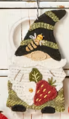 Berry Patch Gnome Ornament # BMB3325 Wool Applique Pattern By Buttermilk Basin