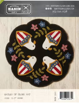 Eagles of Glory Mat # BMB3361 Wool Applique Pattern By Buttermilk Basin