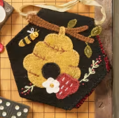 Hexi Hive Needle Keep # BMB3399 Wool Applique Pattern By Buttermilk Basin