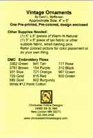 Vintage Christmas Ornament Prim Heart #10 CDHV010 Pre-Printed Hand Embroidery Pattern By Chickadee Hollow