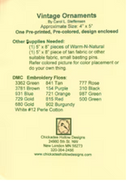 Vintage Christmas Ornament Snowman #11 CDHV011 Pre-Printed Hand Embroidery Pattern By Chickadee Hollow