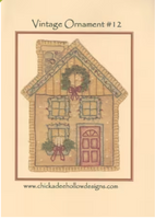 Vintage Christmas Ornament Christmas House #12 CDHV012 Pre-Printed Hand Embroidery Pattern By Chickadee Hollow