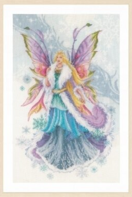 Fantasy Winter Elf Fairy 30 ct. Linen Counted Cross Stitch Kit by LanArte