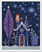 Lodge With Owl Counted Cross Stitch and Bead Kit by RTO