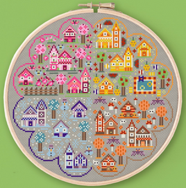 Seasons Town Cross Stitch Pattern By Una Buena Pieza