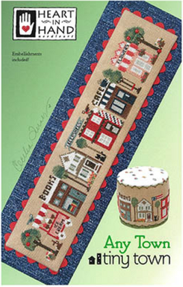 NEW Any Town Tiny Town Cross Stitch Leaflet / Pattern By Heart In Hand