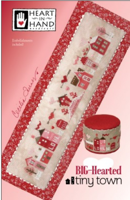 Big-Hearted Tiny Town Cross Stitch Leaflet / Pattern w/ embellishment By Heart In Hand