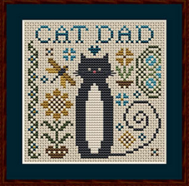 Cat Dad Cross Stitch Pattern By Happiness is Heartmade