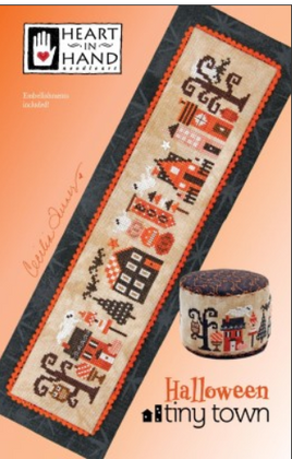 Halloween Tiny Town Cross Stitch Leaflet / Pattern w/ Embellishment By Heart In Hand