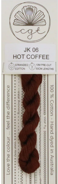 Hot Coffee 6-Strand Hand Dyed Floss By Cottage Garden Threads