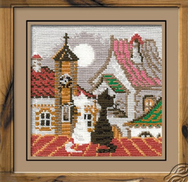 Cat in Spring Counted Cross Stitch Kit 16 ct. By RIOLIS