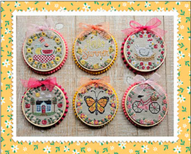 Summer Mini Rounds Cross Stitch pattern By Waxing Moon Designs